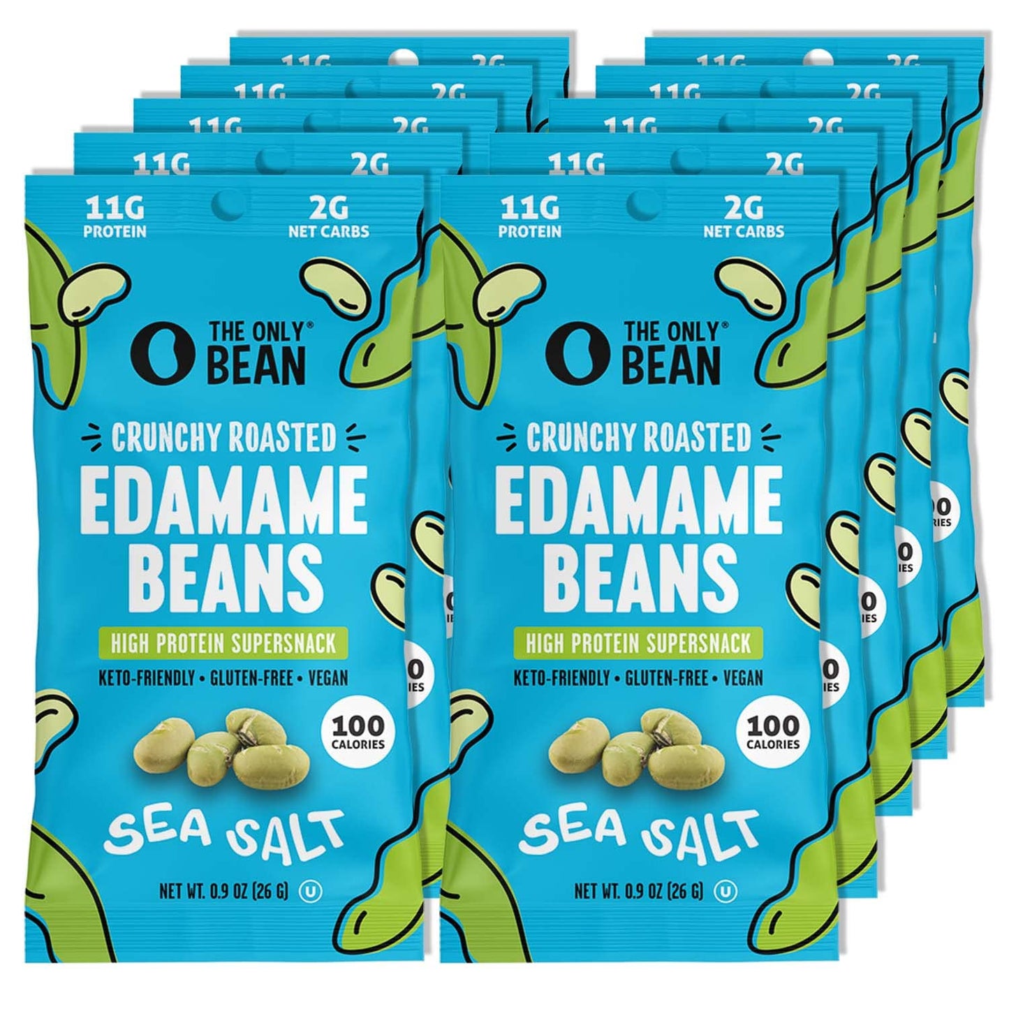 The Only Bean Crunchy Dry Roasted Edamame Snacks (Sea Salt)